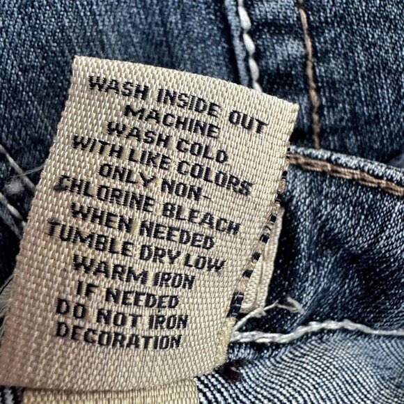 EARL Stretch Denim Rhinestone Embroidered Straight Leg Jeans 8P 8 Petite - Picture 5 of 8